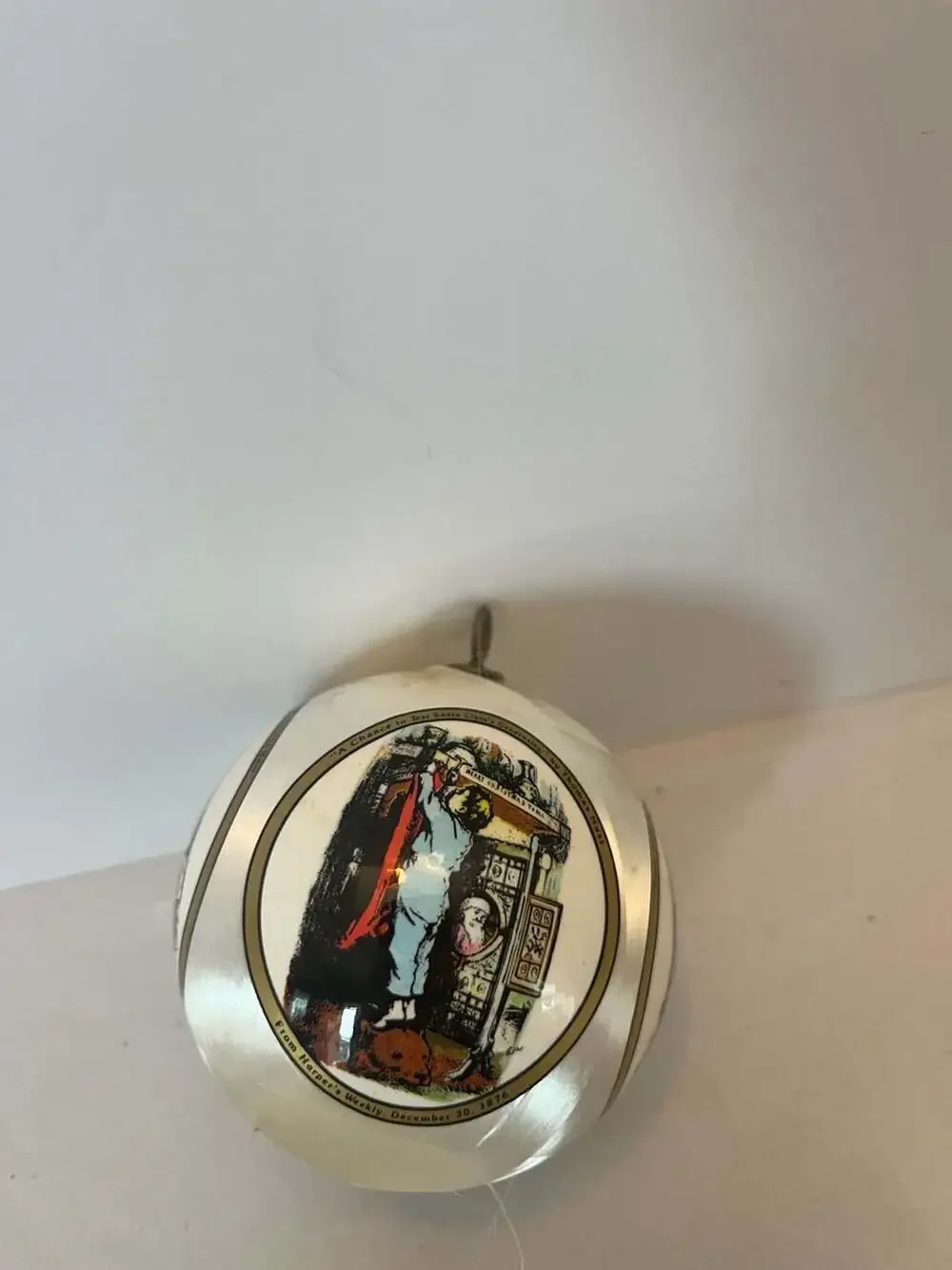 Vintage Rauch Thomas Nast Harper's Weekly Satin Ball Christmas Ornament